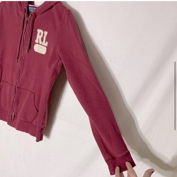 Vintage Y2K Polo Jeans Company Red Zip Hoodie XL - Picture 6 of 11